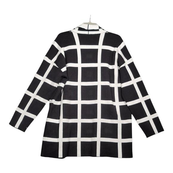 J'envie/Eli NY Reversible Window Pane Black White Cardigan Women's Size XL NWT‎ - Picture 5 of 9